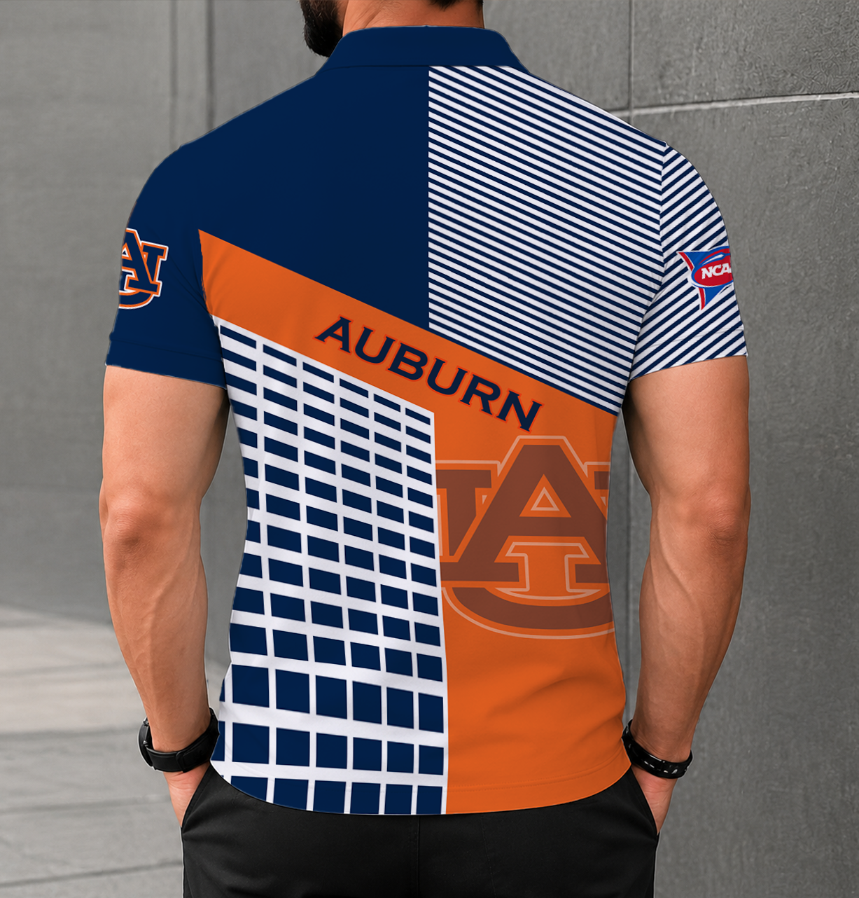 VIRAL EDITION - NEW CUSTOMIZED NCAA FBS13 ABT AUBURN TIGERS POLO SHIRT