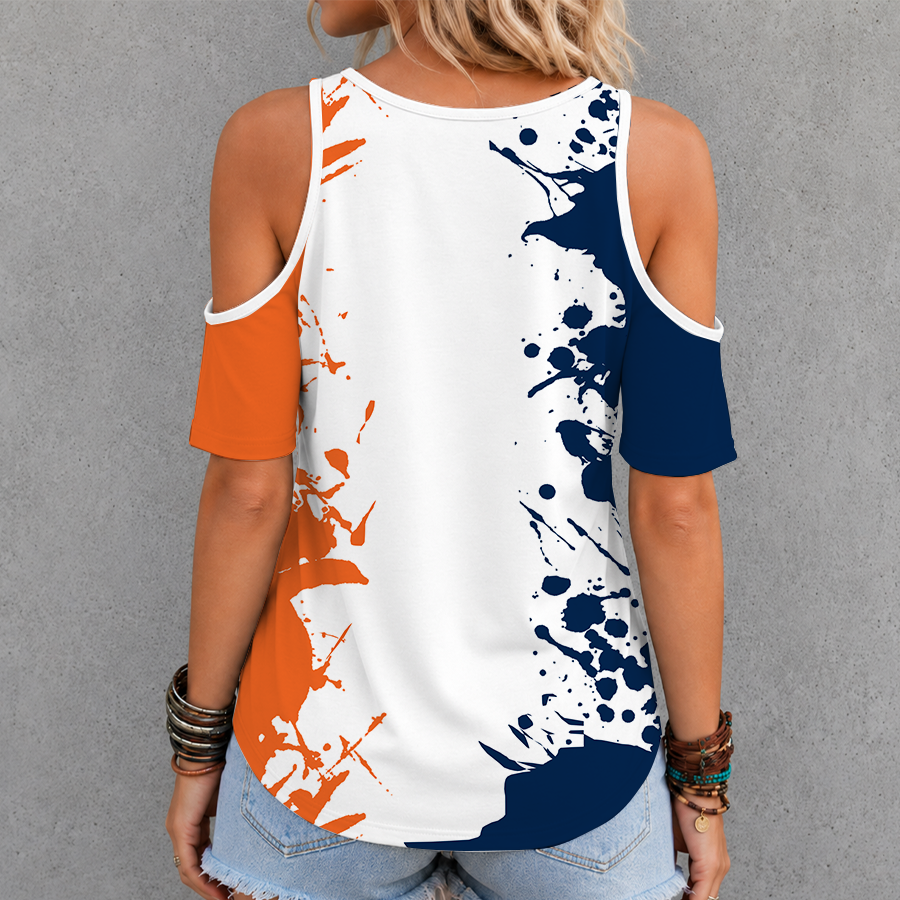 [FAN FAVORITE] NEW CUSTOMIZED NCAA FBS13 ABT AUBURN TIGERS CRISS CROSS V-NECK TOP