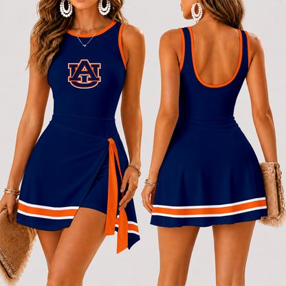 [FAN FAVORITE] NEW CUSTOMIZED NCAA FBS13 ABT AUBURN TIGERS WOMEN'S SUMMER SKORT DRESS