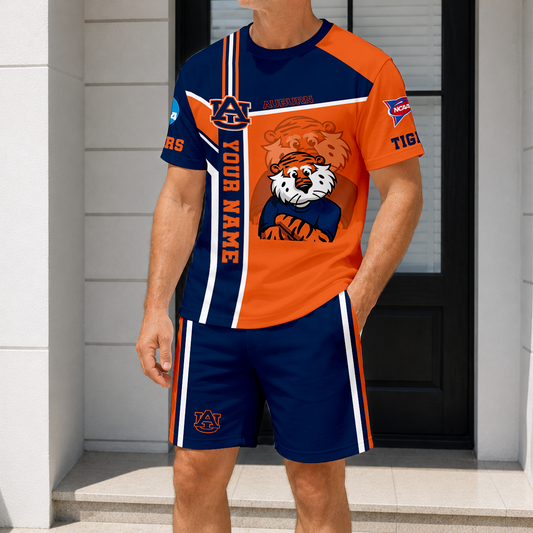 ELITE EDITION - NEW CUSTOMIZED NCAA FBS13 ABT AUBURN TIGERS T-SHIRT & SHORT PANTS SET