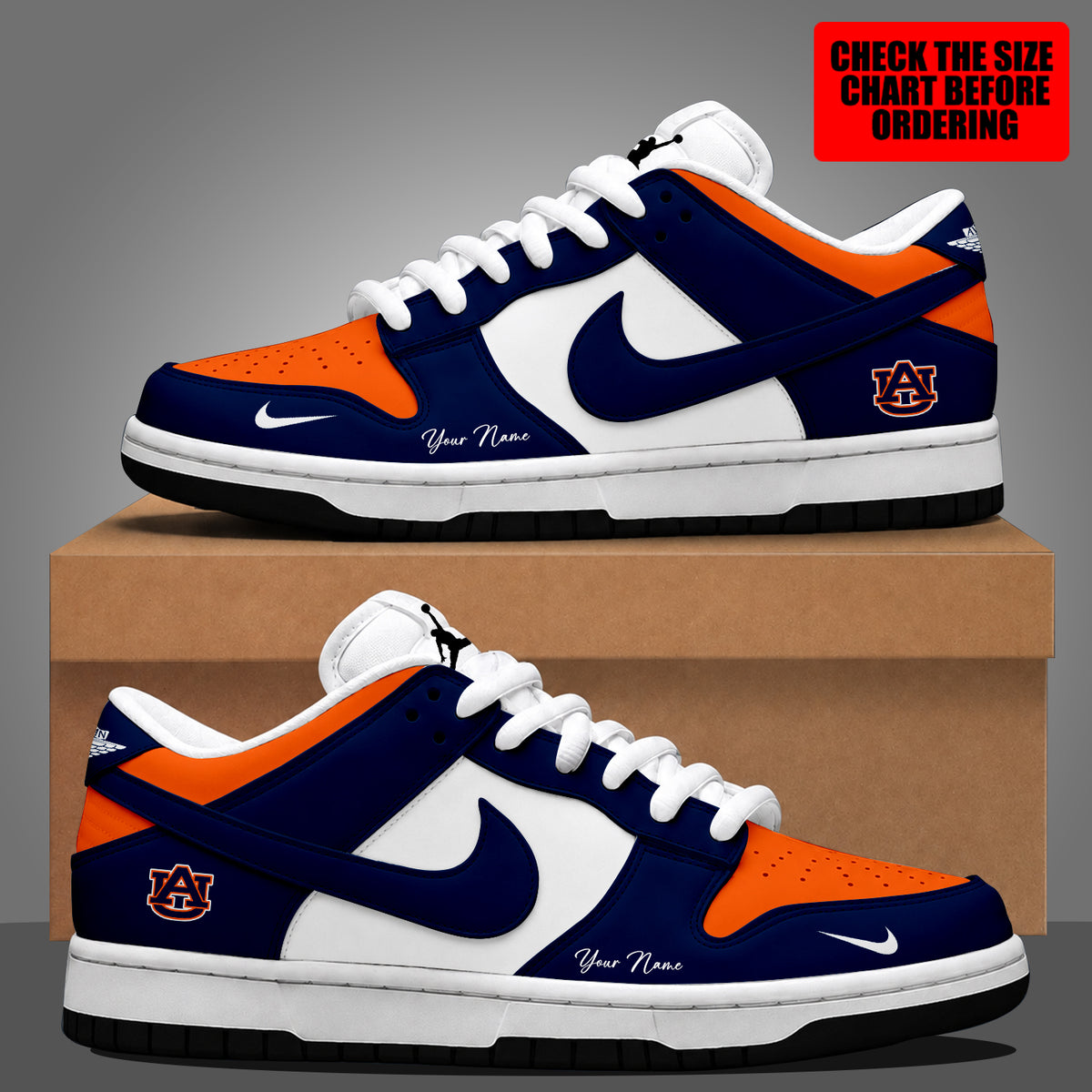 [FAN FAVORITE] NEW CUSTOMIZED NCAA FBS13 ABT AUBURN TIGERS DUNK LOW SHOES
