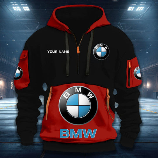LIMITED RUN - NEW CUSTOMIZED F113 BMW BAYERISCHE QUARTER ZIP HOODIE