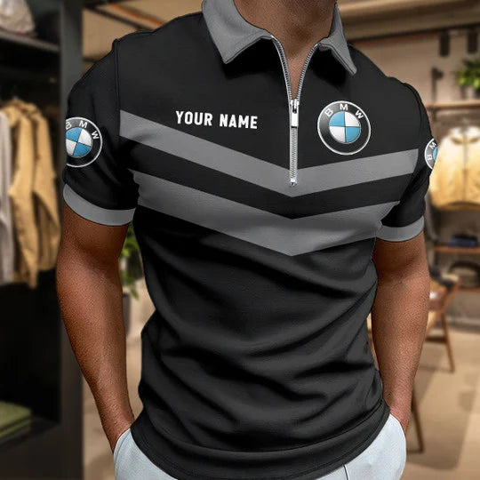LIMITED EDITION - NEW CUSTOMIZED F113 BMW BAYERISCHE ZIP POLO SHIRT