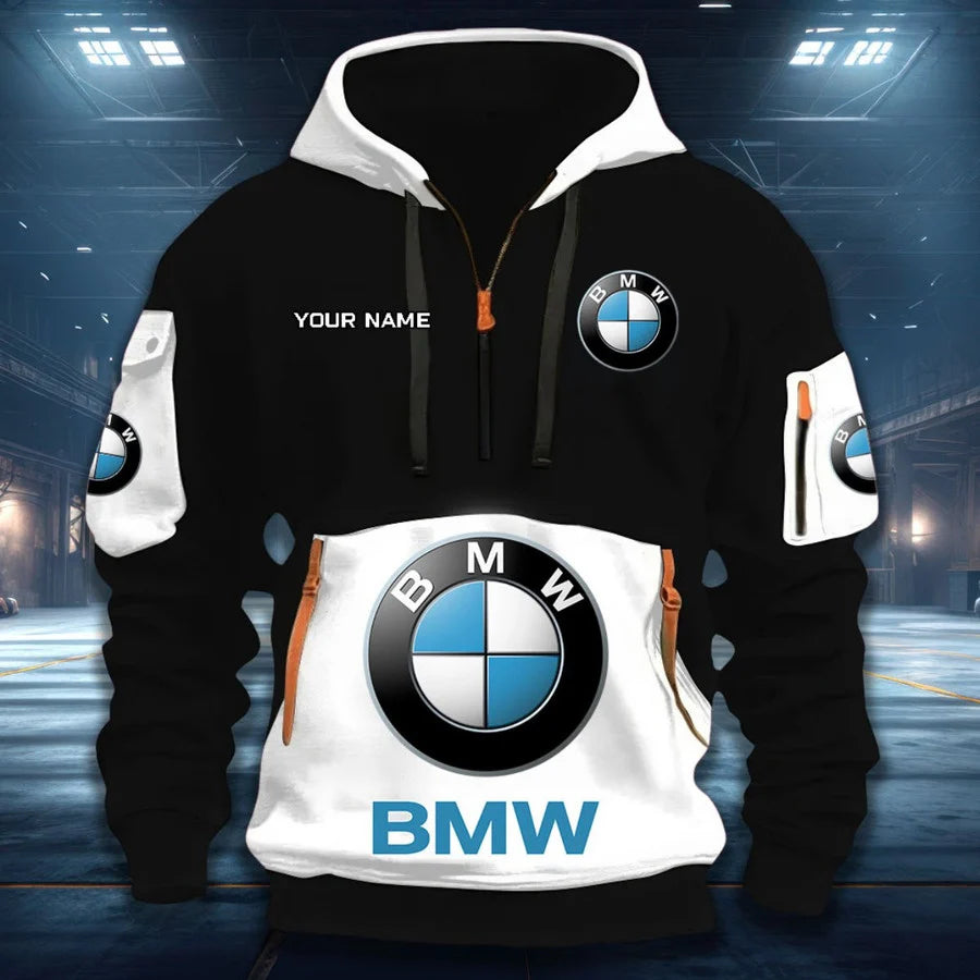 LIMITED RUN - NEW CUSTOMIZED F113 BMW BAYERISCHE QUARTER ZIP HOODIE