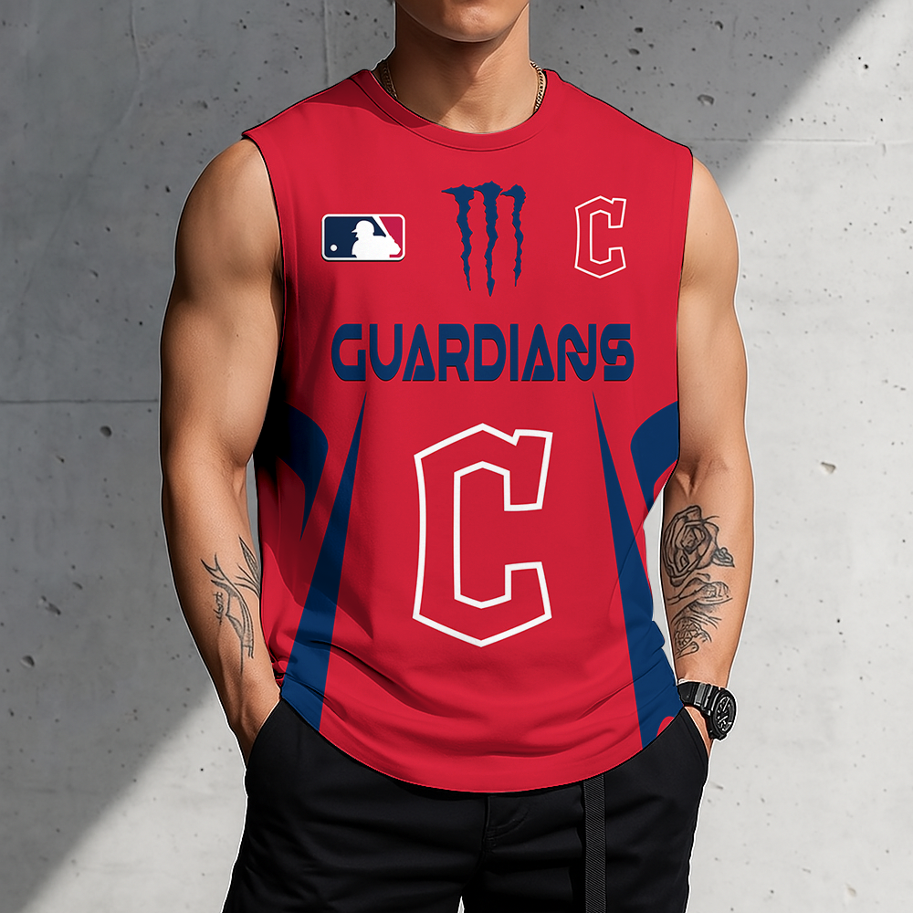 LIMITED EDITION - NEW CUSTOMIZED MLB13 CGS CLEVELAND GUARDIANS MEN'S GYM SHIRT