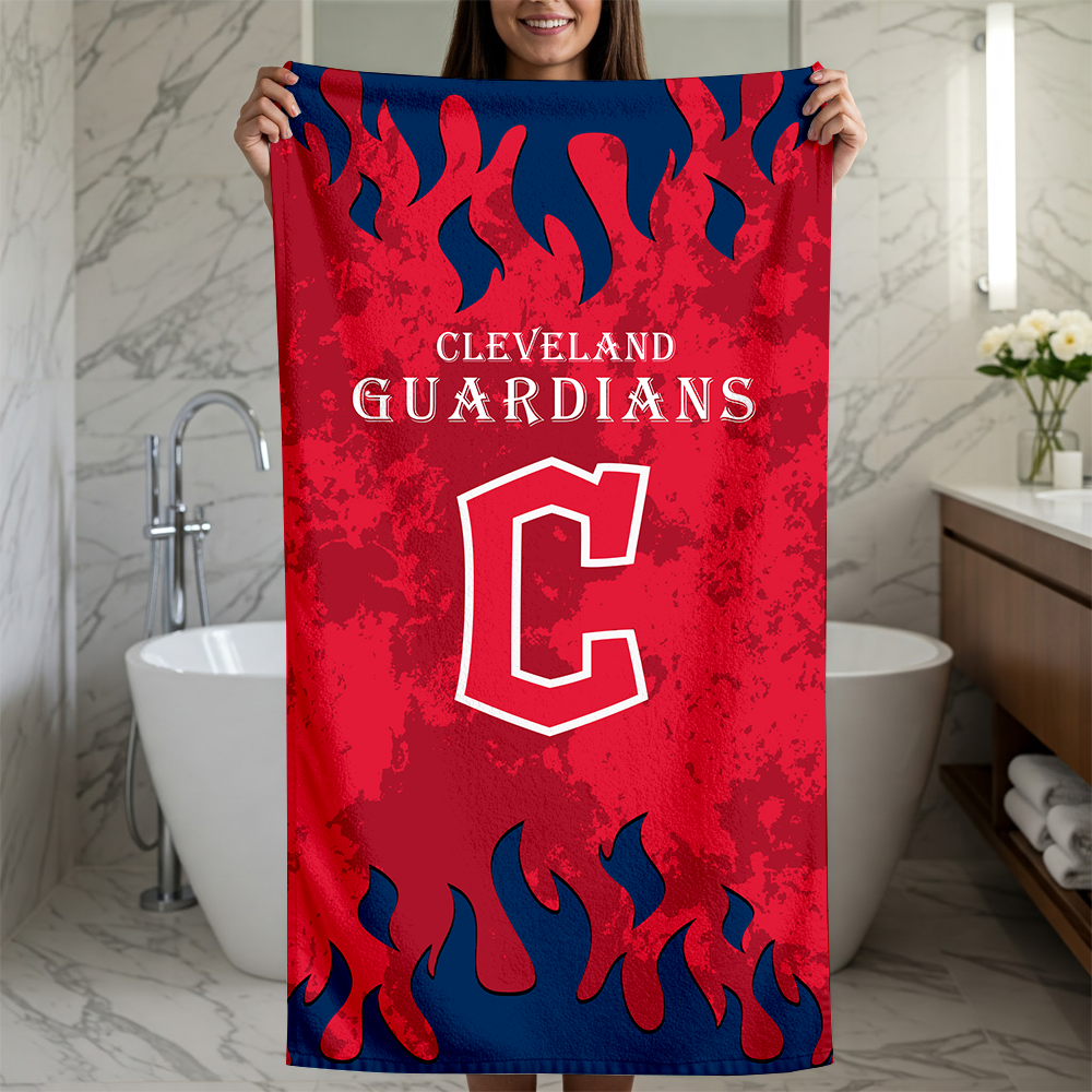 LIMITED EDITION - NEW CUSTOMIZED MLB13 CGS CLEVELAND GUARDIANS BEACH TOWEL FOR FAN