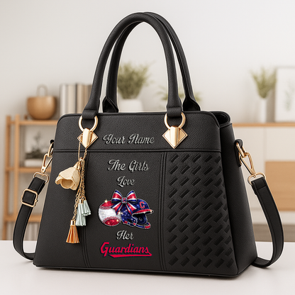LIMITED EDITION - NEW CUSTOMIZED MLB13 CGS CLEVELAND GUARDIANS ZIP HANDBAG MULTICOLOR