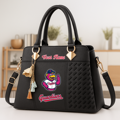 LIMITED EDITION - NEW CUSTOMIZED MLB13 CGS CLEVELAND GUARDIANS ZIP HANDBAG MULTICOLOR