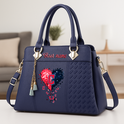 LIMITED EDITION - NEW CUSTOMIZED MLB13 CGS CLEVELAND GUARDIANS ZIP HANDBAG MULTICOLOR