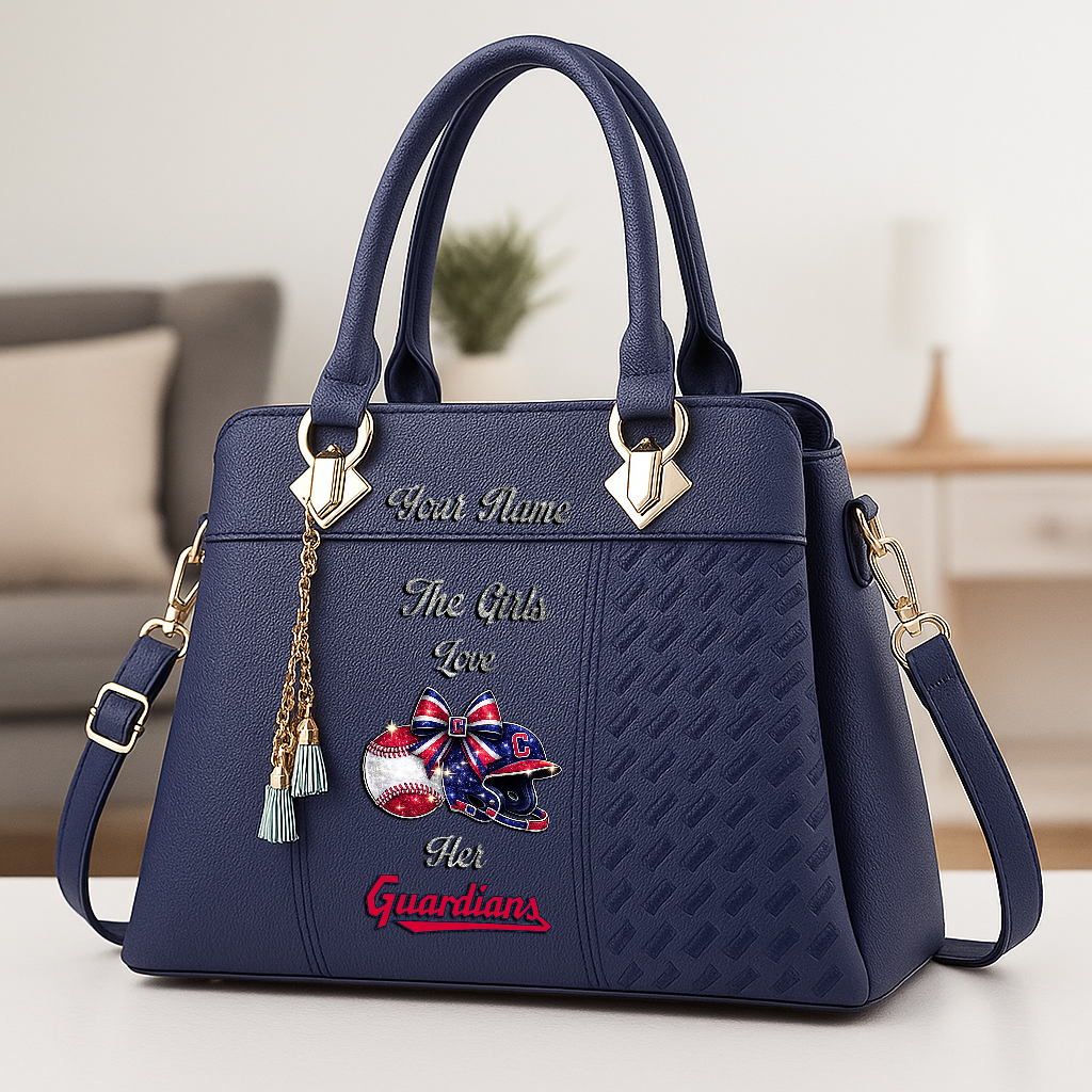 LIMITED EDITION - NEW CUSTOMIZED MLB13 CGS CLEVELAND GUARDIANS ZIP HANDBAG MULTICOLOR