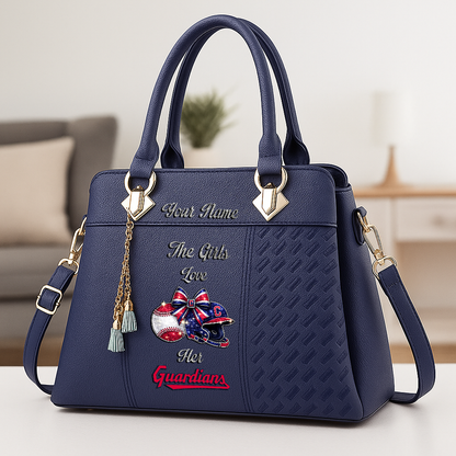 LIMITED EDITION - NEW CUSTOMIZED MLB13 CGS CLEVELAND GUARDIANS ZIP HANDBAG MULTICOLOR