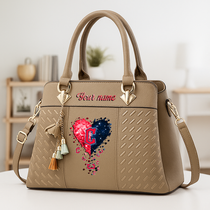 LIMITED EDITION - NEW CUSTOMIZED MLB13 CGS CLEVELAND GUARDIANS ZIP HANDBAG MULTICOLOR