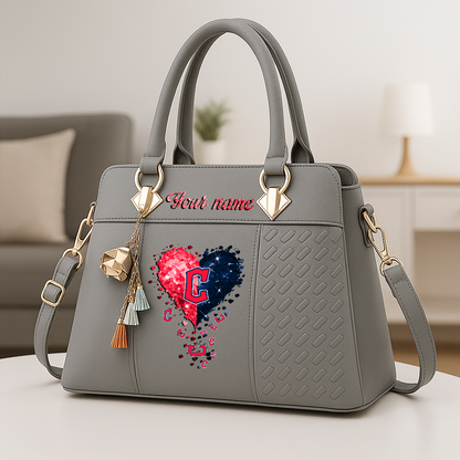 LIMITED EDITION - NEW CUSTOMIZED MLB13 CGS CLEVELAND GUARDIANS ZIP HANDBAG MULTICOLOR