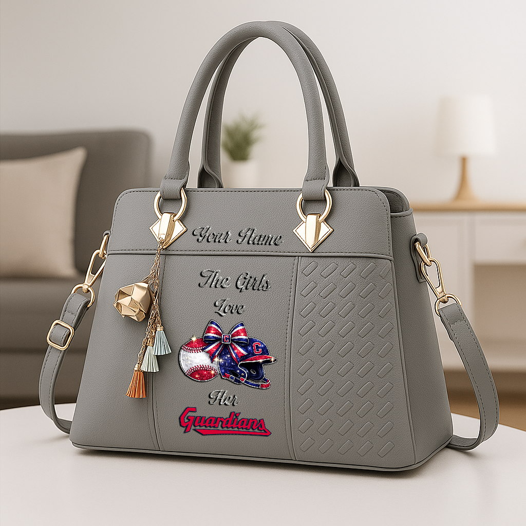 LIMITED EDITION - NEW CUSTOMIZED MLB13 CGS CLEVELAND GUARDIANS ZIP HANDBAG MULTICOLOR