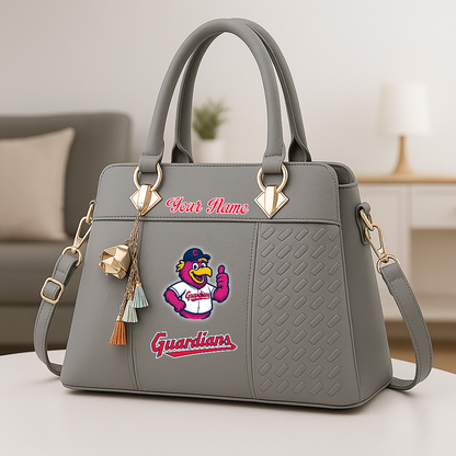 LIMITED EDITION - NEW CUSTOMIZED MLB13 CGS CLEVELAND GUARDIANS ZIP HANDBAG MULTICOLOR
