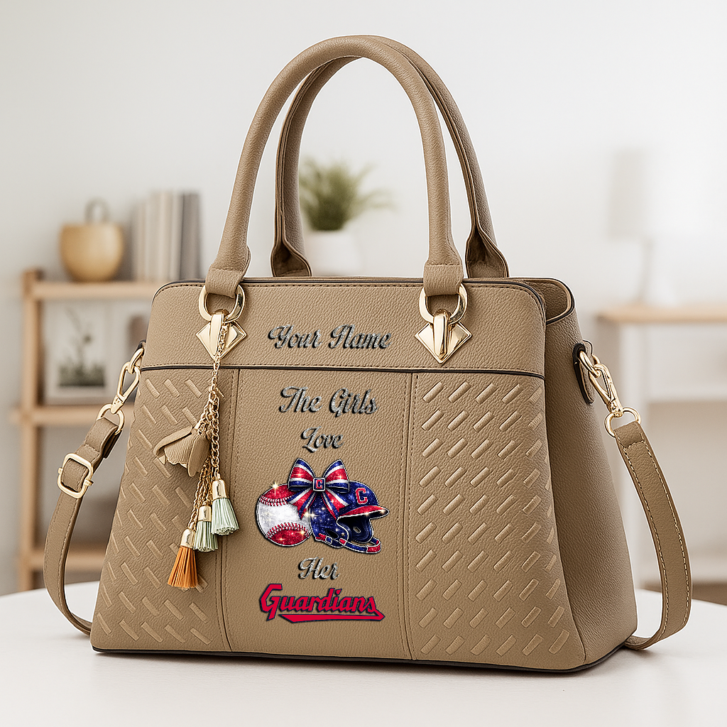 LIMITED EDITION - NEW CUSTOMIZED MLB13 CGS CLEVELAND GUARDIANS ZIP HANDBAG MULTICOLOR