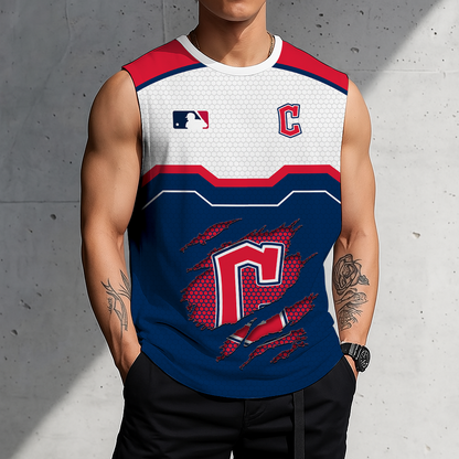 LIMITED EDITION - NEW CUSTOMIZED MLB13 CGS CLEVELAND GUARDIANS MEN'S GYM SHIRT