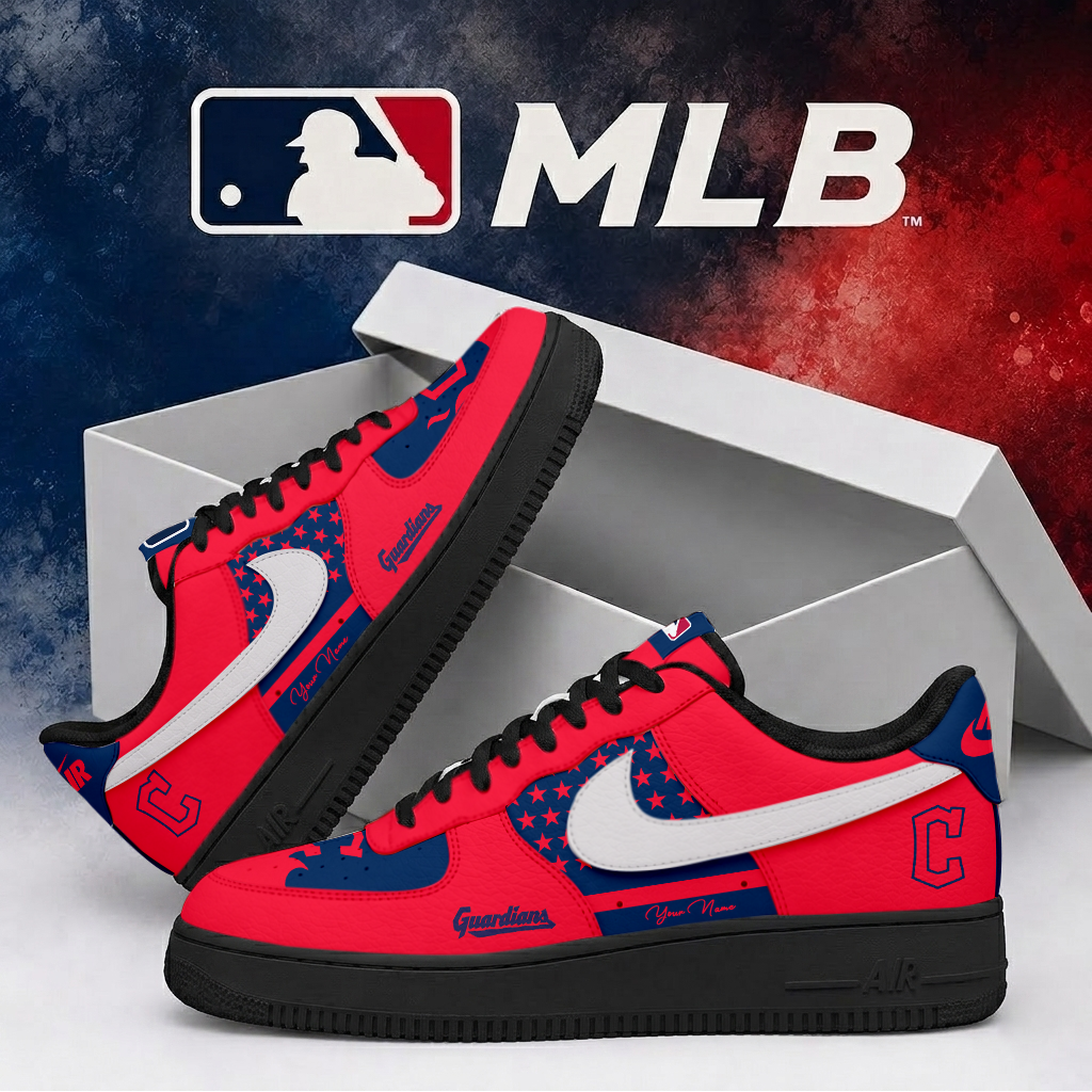 LIMITED EDITION - NEW CUSTOMIZED MLB13 CGS CLEVELAND GUARDIANS AF1 SHOES