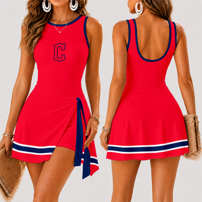[FLASH SALE] NEW CUSTOMIZED MLB13 CGS CLEVELAND GUARDIANS WOMEN'S SUMMER SKORT DRESS