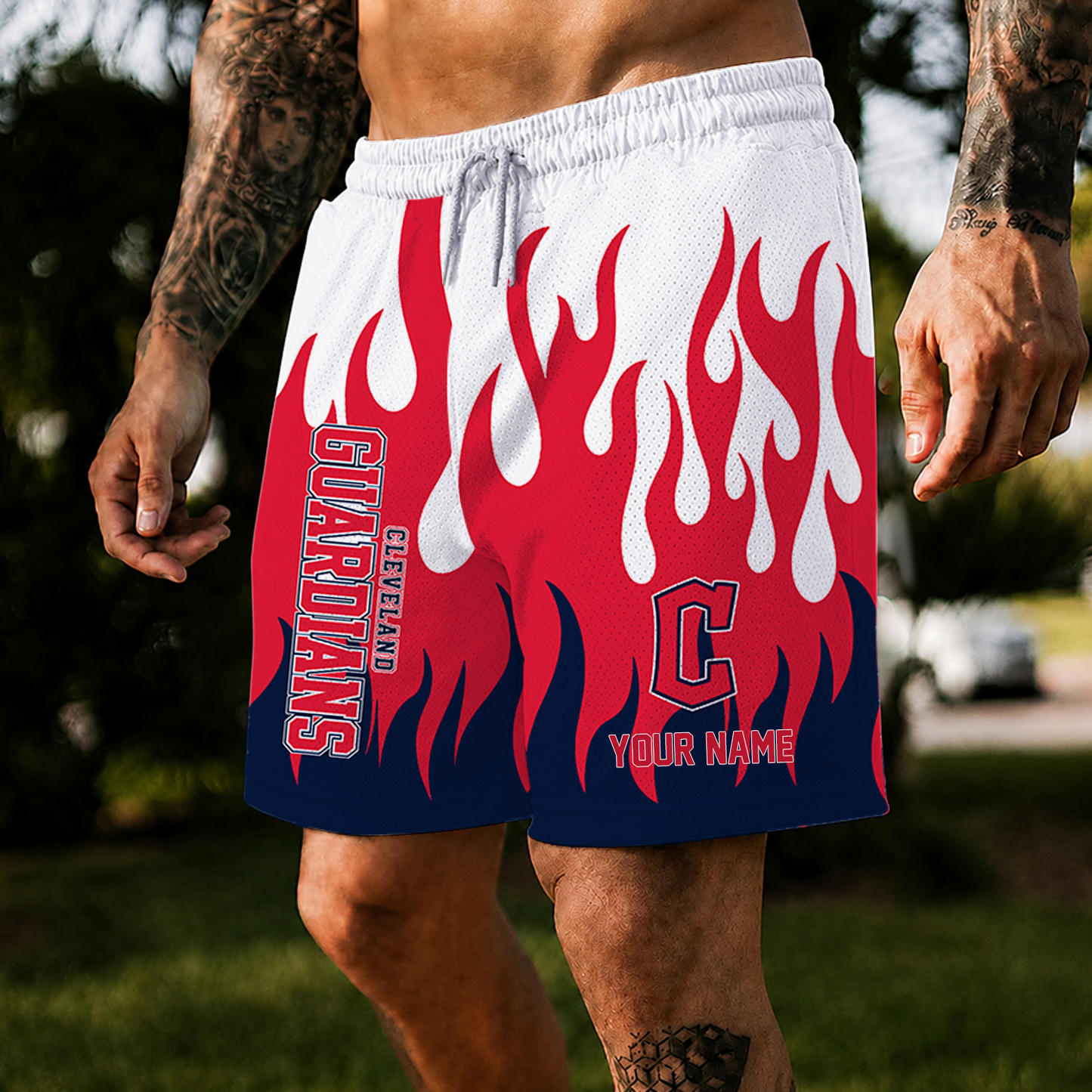 [FLASH SALE] NEW CUSTOMIZED MLB13 CGS CLEVELAND GUARDIANS SHORT PANTS