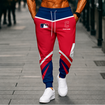 LIMITED EDITION - NEW CUSTOMIZED MLB13 CGS CLEVELAND GUARDIANS SWEATPANTS
