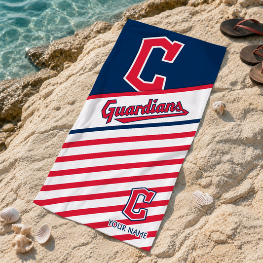 HOT DEAL - NEW CUSTOMIZED MLB13 CGS CLEVELAND GUARDIANS BEACH TOWEL FOR FAN