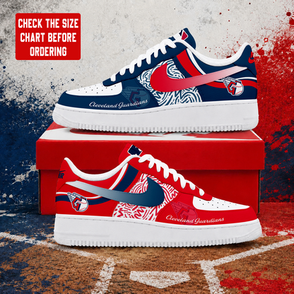 LIMITED EDITION - NEW CUSTOMIZED MLB13 CGS CLEVELAND GUARDIANS AF1 SHOES
