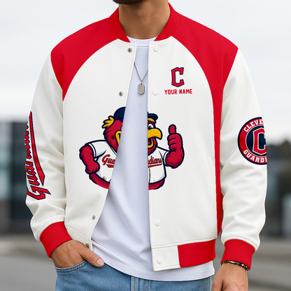 LIMITED EDITION - NEW CUSTOMIZED MLB13 CGS CLEVELAND GUARDIANS BASEBALL JACKET, SATIN VARSITY JACKET