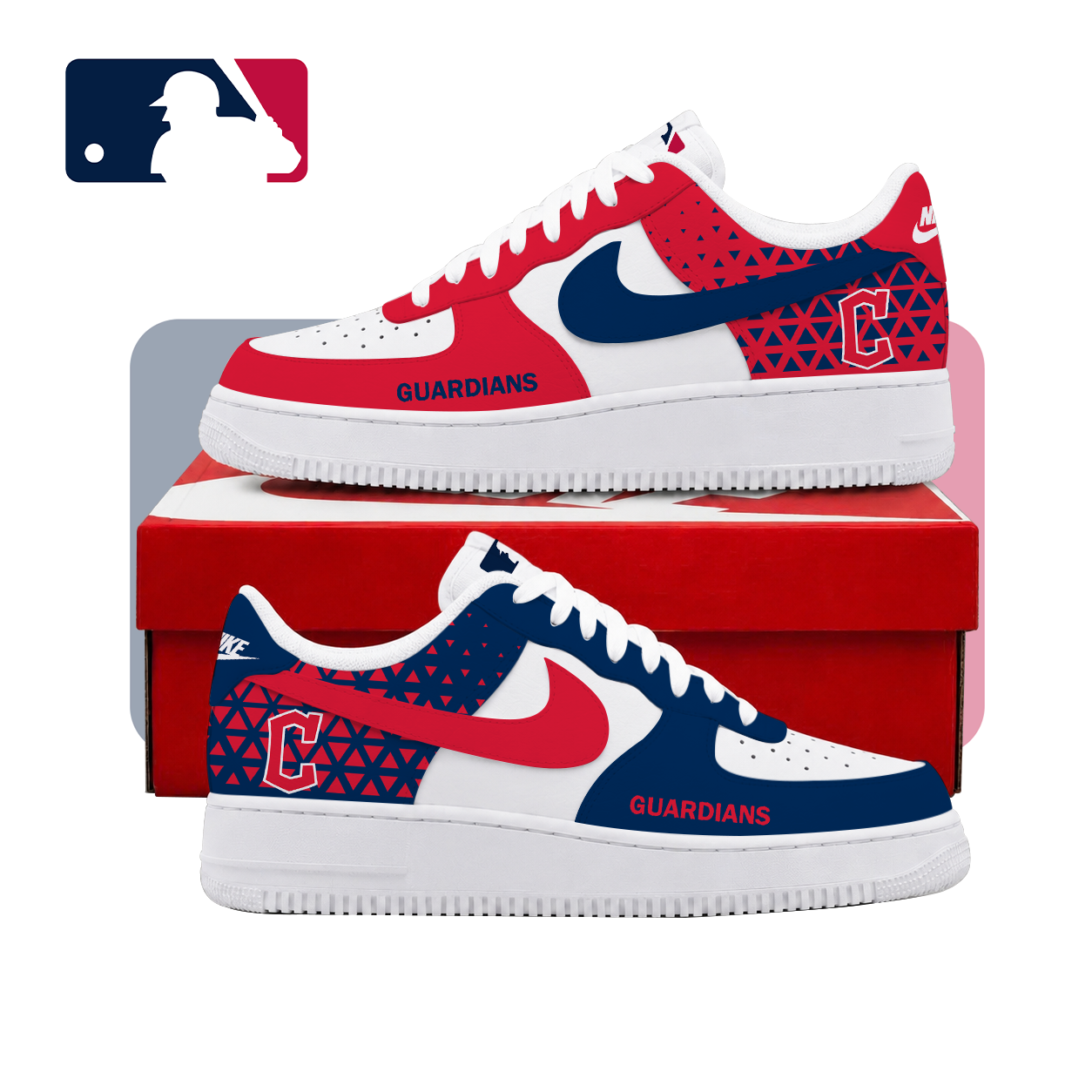 VIRAL EDITION - NEW CUSTOMIZED MLB13 CGS CLEVELAND GUARDIANS AF1 SHOES
