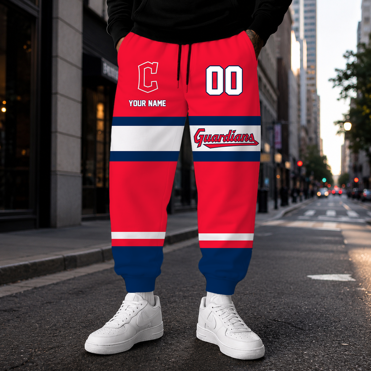 VIRAL EDITION - NEW CUSTOMIZED MLB13 CGS CLEVELAND GUARDIANS SWEATPANTS