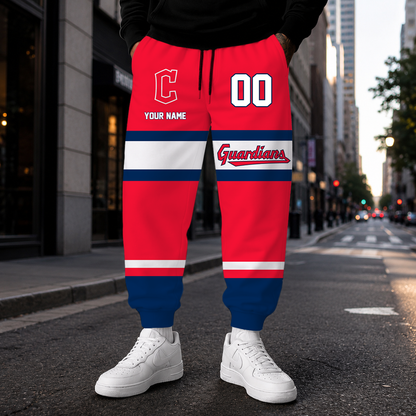VIRAL EDITION - NEW CUSTOMIZED MLB13 CGS CLEVELAND GUARDIANS SWEATPANTS