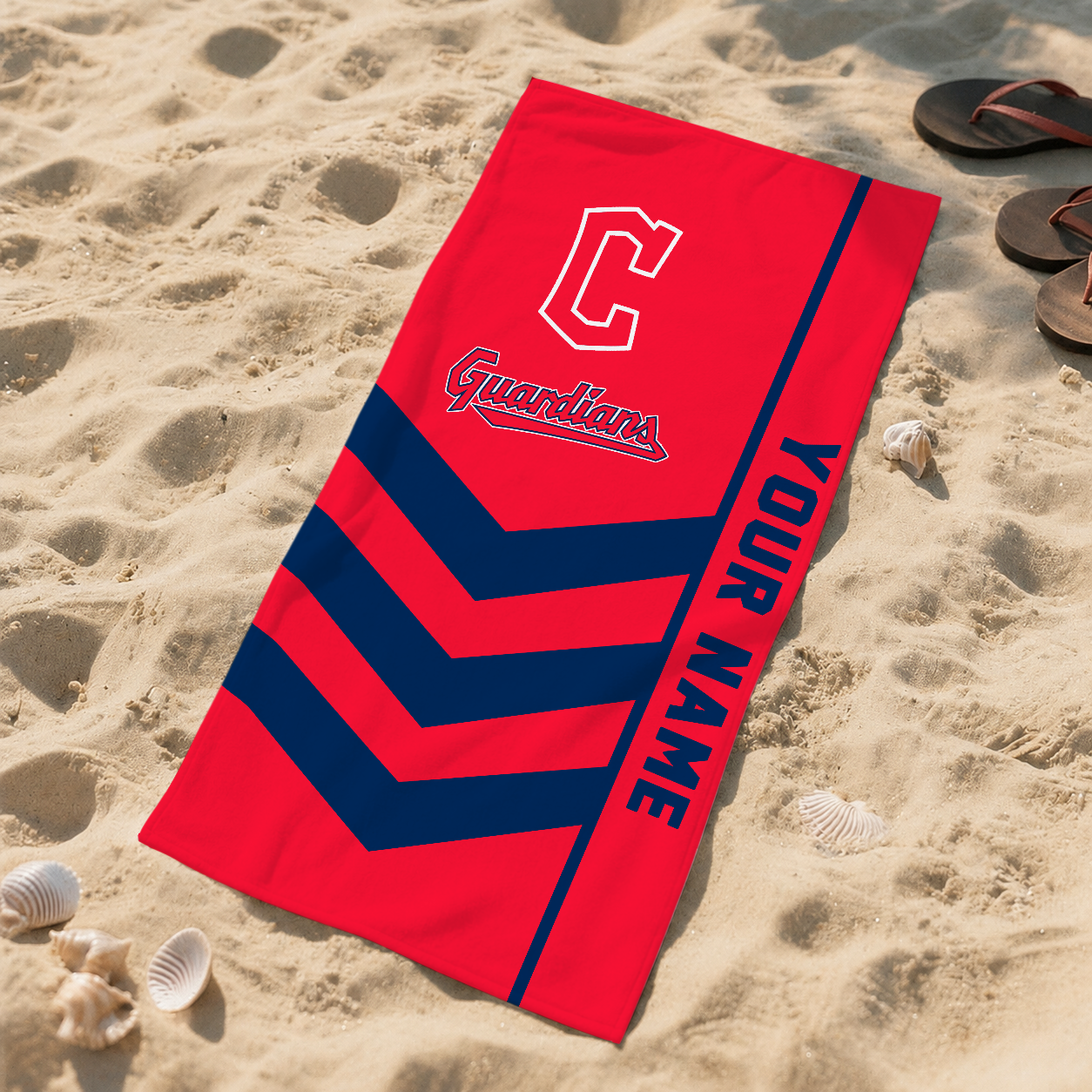 LIMITED EDITION - NEW CUSTOMIZED MLB13 CGS CLEVELAND GUARDIANS BEACH TOWEL FOR FAN