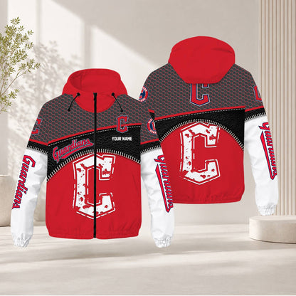 LIMITED EDITION - NEW CUSTOMIZED MLB13 CGS CLEVELAND GUARDIANS WINDBREAKER JACKET