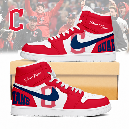 LIMITED EDITION - NEW CUSTOMIZED MLB13 CGS CLEVELAND GUARDIANS AIR JORDAN SNEAKERS