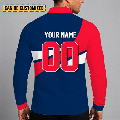 [FLASH SALE] NEW CUSTOMIZED MLB13 CGS CLEVELAND GUARDIANS MEN'S LONG SLEEVE POLO