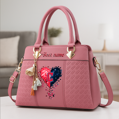 LIMITED EDITION - NEW CUSTOMIZED MLB13 CGS CLEVELAND GUARDIANS ZIP HANDBAG MULTICOLOR