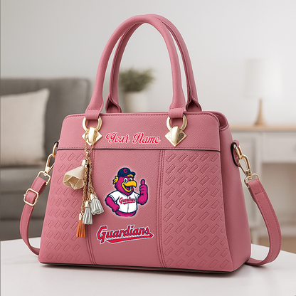 LIMITED EDITION - NEW CUSTOMIZED MLB13 CGS CLEVELAND GUARDIANS ZIP HANDBAG MULTICOLOR
