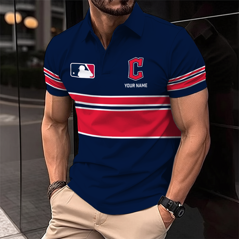 [FLASH SALE] NEW CUSTOMIZED MLB13 CGS CLEVELAND GUARDIANS POLO SHIRT