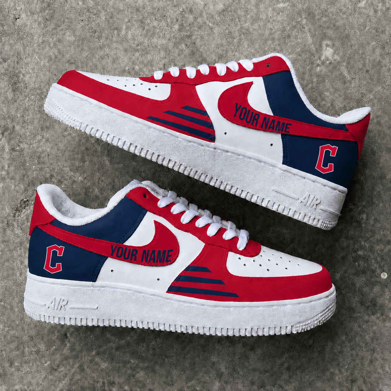 [FLASH SALE] NEW CUSTOMIZED MLB13 CGS CLEVELAND GUARDIANS AF1 SHOES