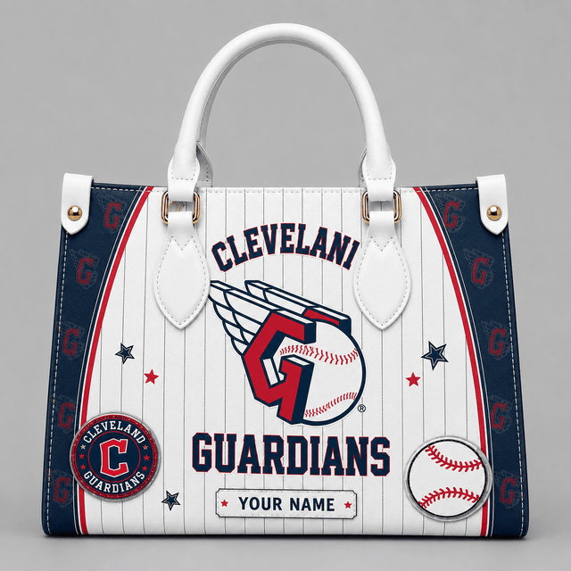 [FLASH SALE] NEW CUSTOMIZED MLB13 CGS CLEVELAND GUARDIANS LEATHER HANDBAG