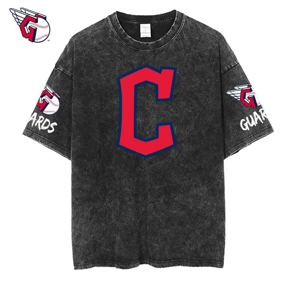 [FLASH SALE] NEW CUSTOMIZED MLB13 CGS CLEVELAND GUARDIANS MULTICOLOR WASHED TEE