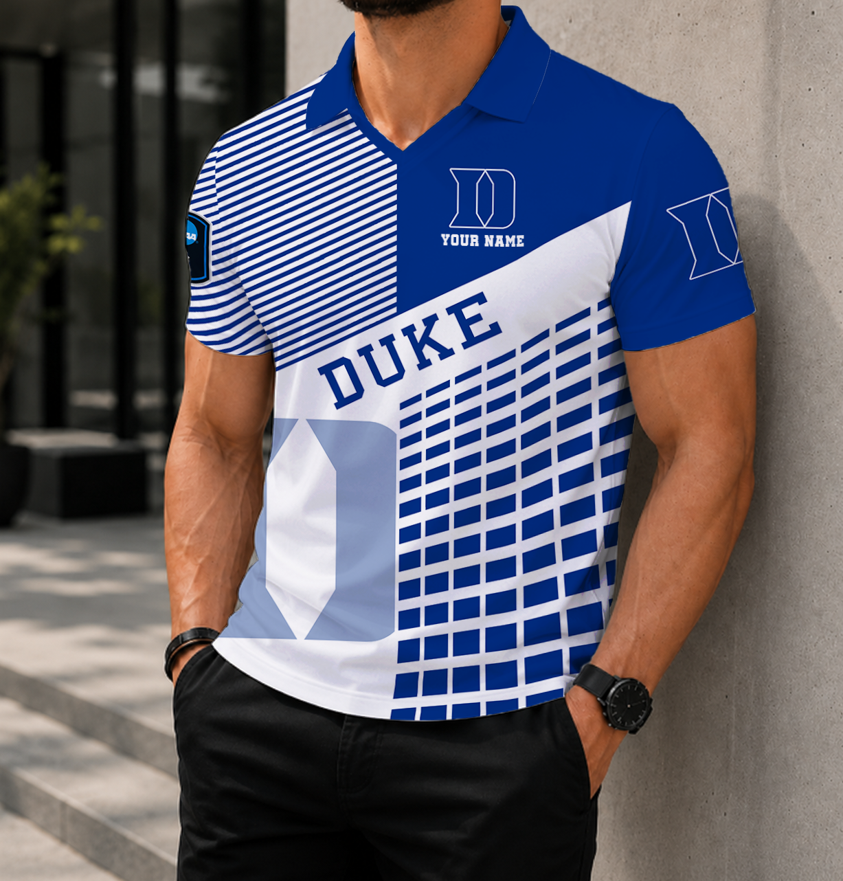 LIMITED EDITION - NEW CUSTOMIZED NCAA CFH13 DLD DUKE BLUE DEVILS POLO SHIRT