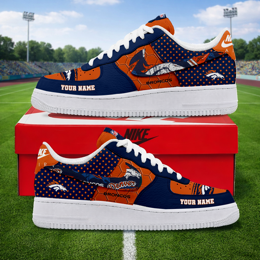 LIMITED EDITION - NEW CUSTOMIZED NFL13 DVB DENVER BRONCOS AF1 SNEAKERS
