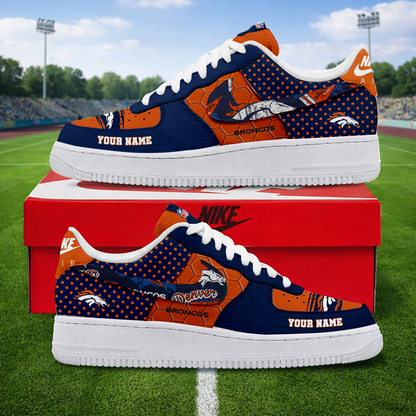 LIMITED EDITION - NEW CUSTOMIZED NFL13 DVB DENVER BRONCOS AF1 SNEAKERS