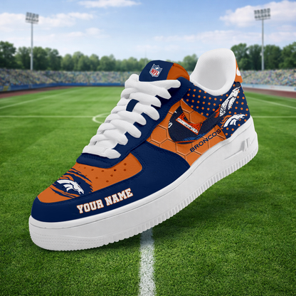 LIMITED EDITION - NEW CUSTOMIZED NFL13 DVB DENVER BRONCOS AF1 SNEAKERS