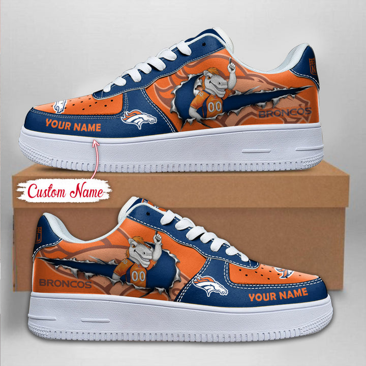 LIMITED EDITION - NEW CUSTOMIZED NFL13 DVB DENVER BRONCOS AF1 SNEAKERS