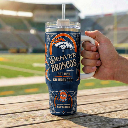 LIMITED EDITION - NEW CUSTOMIZED NFL13 DVB DENVER BRONCOS 40OZ TUMBLER