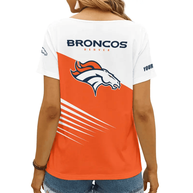 [SPECIAL OFFER] NEW CUSTOMIZED NFL13 DVB DENVER BRONCOS V-NECK FEMALE SHIRT