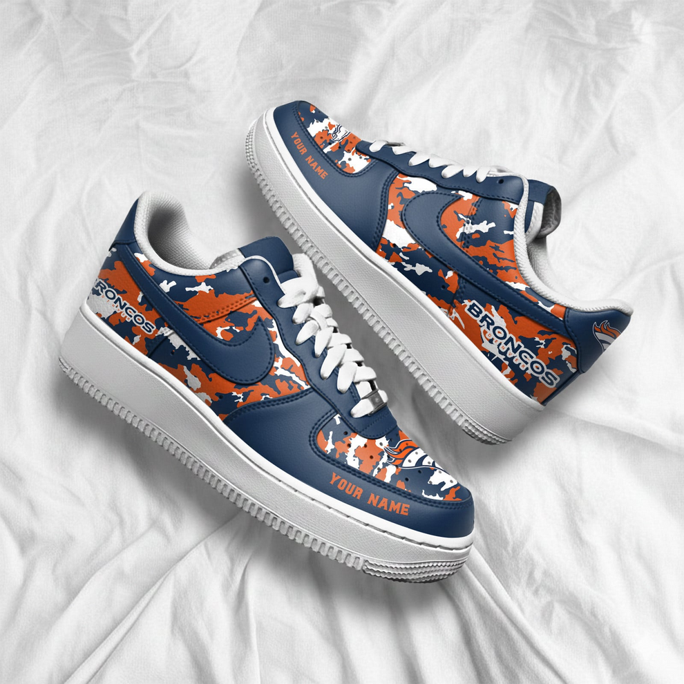 LIMITED EDITION - NEW CUSTOMIZED NFL13 DVB DENVER BRONCOS AF1 SNEAKERS
