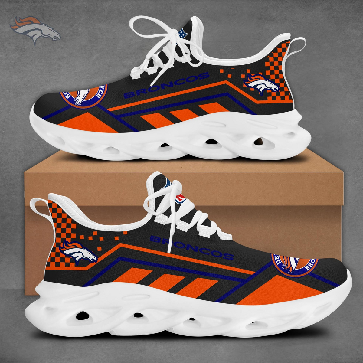 SPECIAL EDITION - NEW CUSTOMIZED NFL13 DVB DENVER BRONCOS MAX SOUL SHOES
